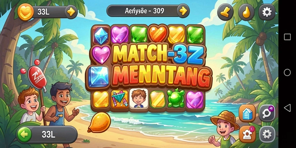 Tampilan gameplay 33L yang penuh warna dan menarik.