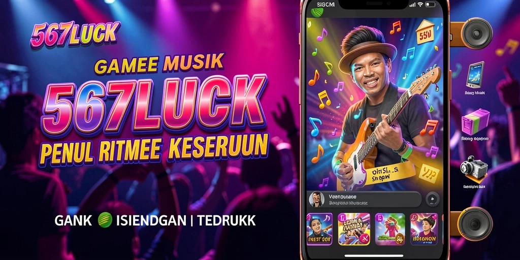 Screenshot utama 567LUCK menampilkan pemain beraksi dalam permainan musik.