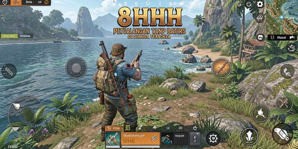 Tampilan gameplay 8HHH yang memukau di dunia terbuka.
