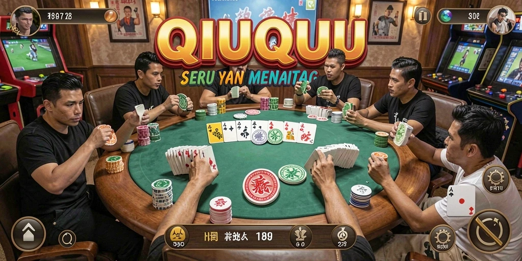 Screenshot utama 8II menampilkan aksi seru permainan QiuQiu.