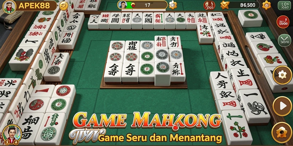 Tampilan gameplay APEK88 menyuguhkan keseruan Mahjong yang memikat.