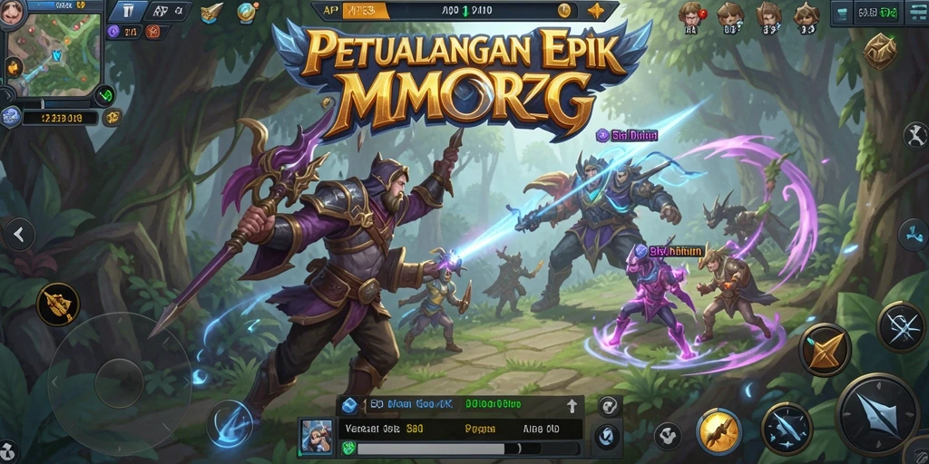 Tampilan gameplay dinamis dan mendalam dari API33 MMORPG.