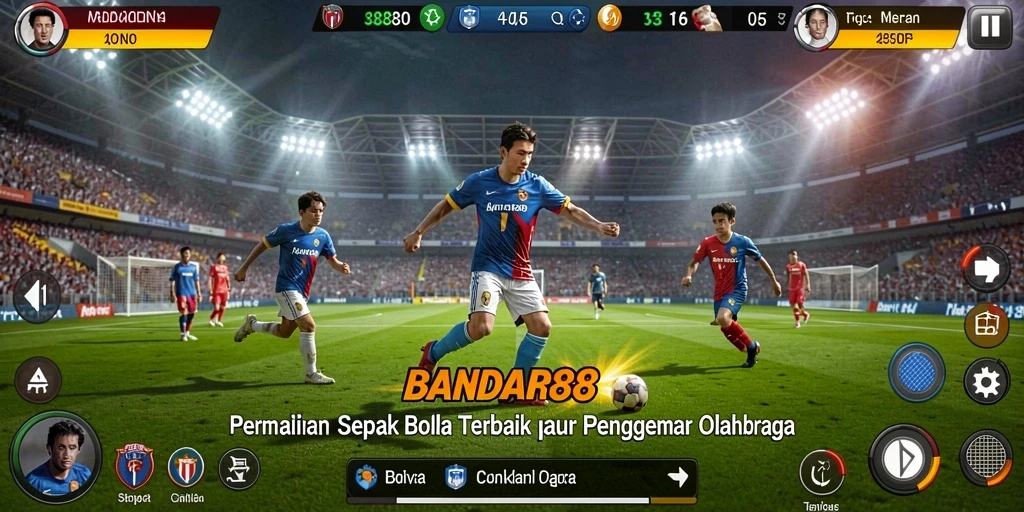 Tampilan gameplay sepak bola yang mendebarkan di BANDAR88.