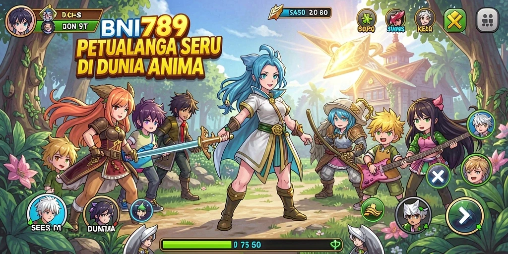 Tampilan gameplay BNI789 yang menampilkan aksi seru karakter anime.