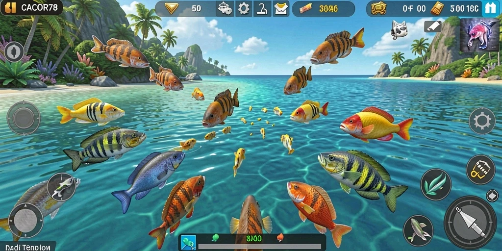 Tampilan menarik dari gameplay <strong>CACOR78</strong> yang penuh aksi tembak ikan.