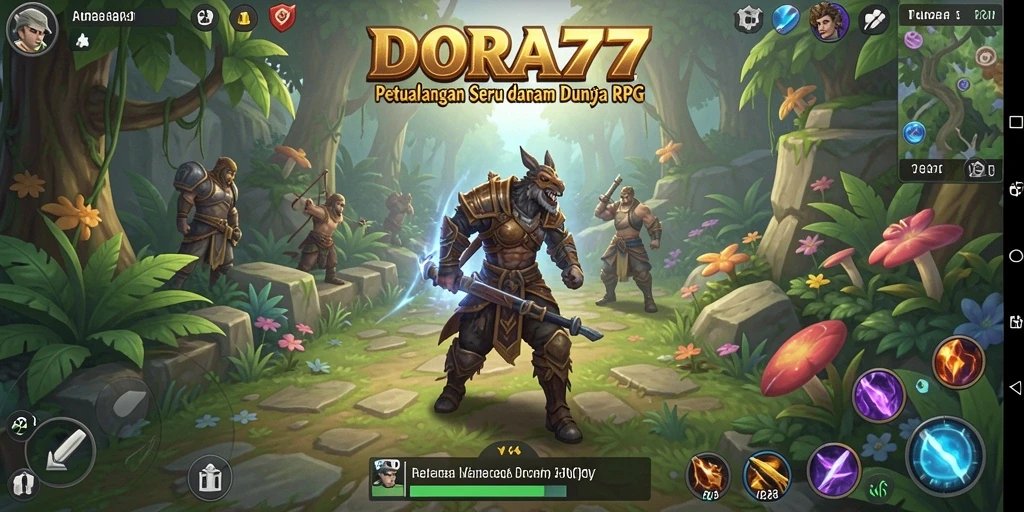 Tampilan action gameplay RPG yang menegangkan di DORA77.