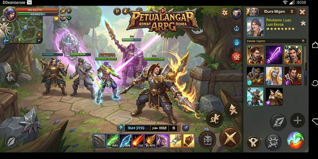 Tangkapan layar menampilkan aksi seru dalam permainan ARPG ID098.