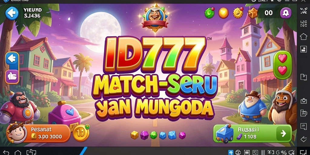 Tampilan gameplay seru dari ID777 dengan kombinasi elemen warna-warni.