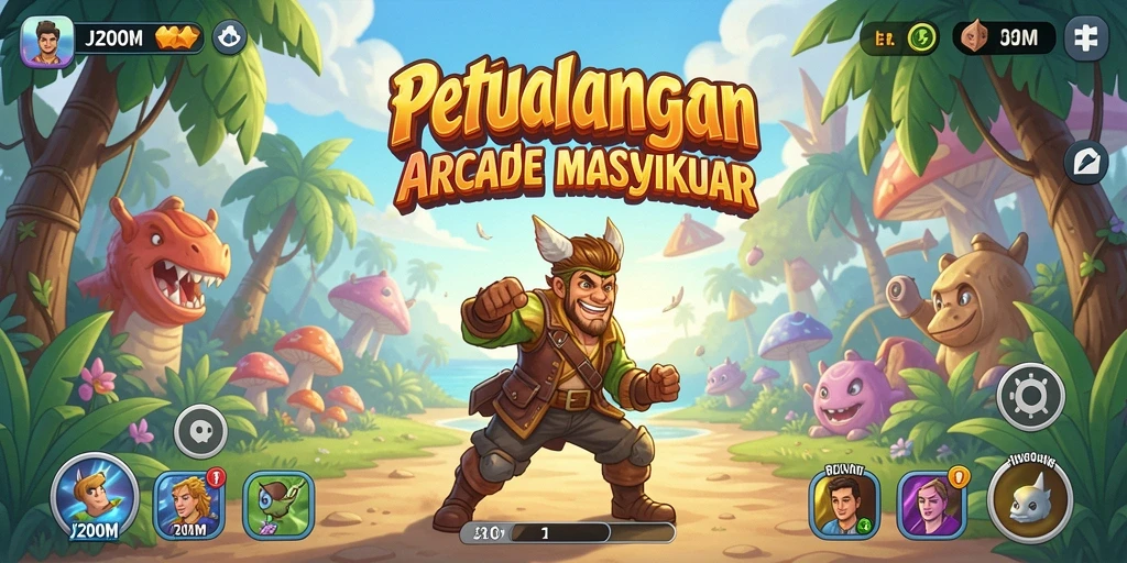 Tampilan gameplay seru dan dinamis dalam J200M.