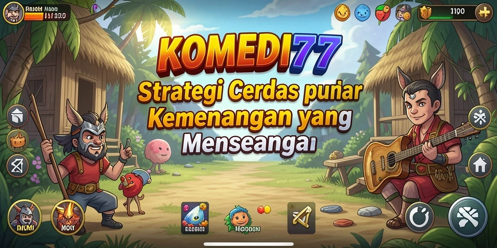Tangkapan layar gameplay KOMEDI77 dengan elemen strategi dan komedi.