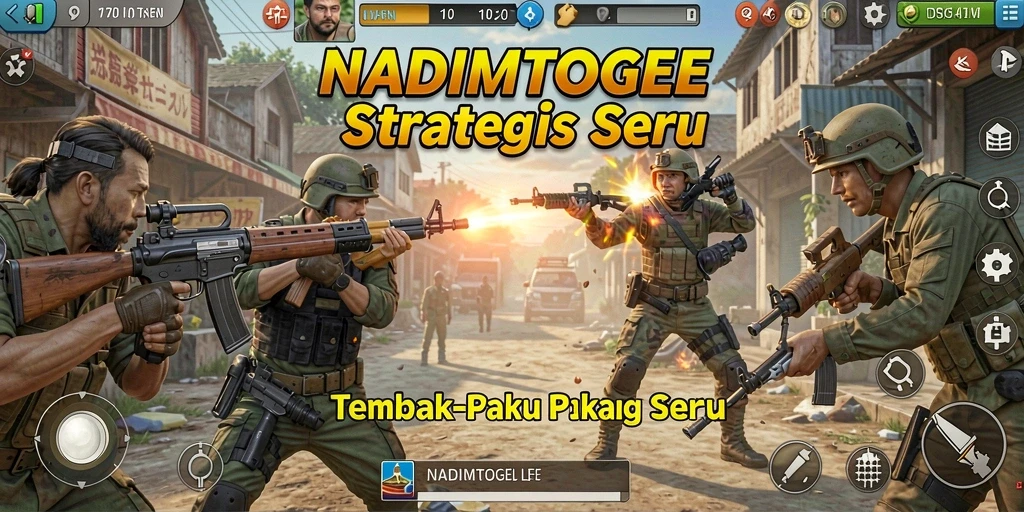 Tampilan gameplay NADIMTOGEL dengan aksi tembak-menembak yang seru.