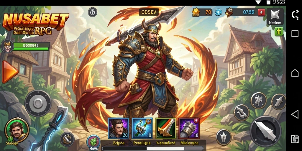 Screenshot NUSABET menampilkan aksi seru dalam pertempuran RPG.