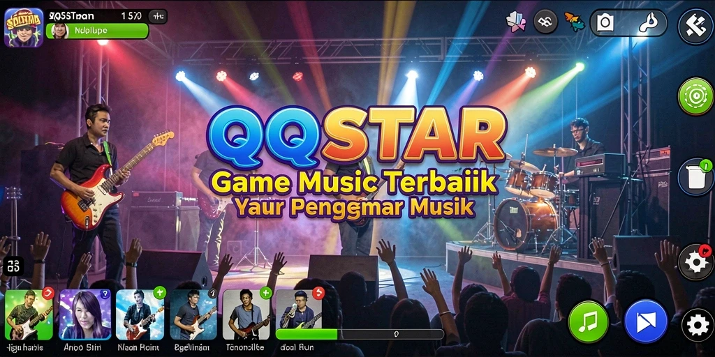 Tampilan gameplay seru dari QQSTAR yang memikat hati para pemain musik.