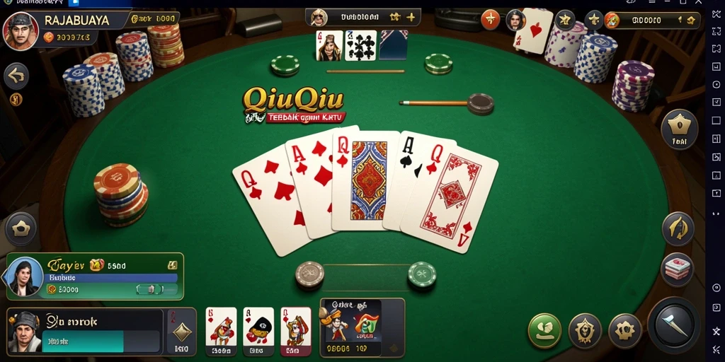 Tampilan gameplay seru RAJABUAYA dengan kartu QiuQiu.