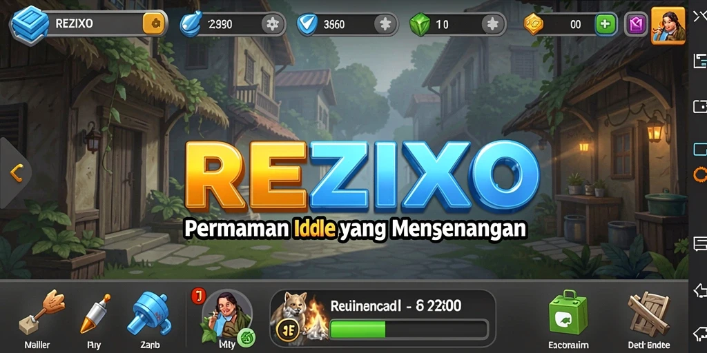 Screenshot gameplay REZIXO yang menunjukkan aksi Idle yang menarik.