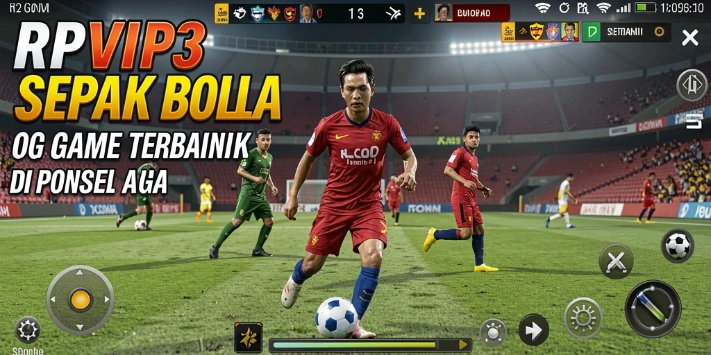 Tampilan gameplay RPVIP3 yang menakjubkan dan penuh aksi sepak bola.