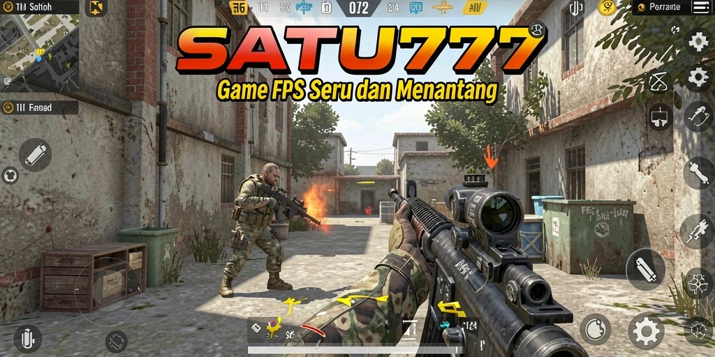 Tampilkan aksi mendebarkan dalam gameplay FPS SATU77.