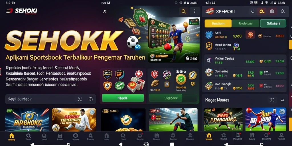 Tampilan utama SEHOKI menampilkan berbagai pilihan taruhan olahraga.