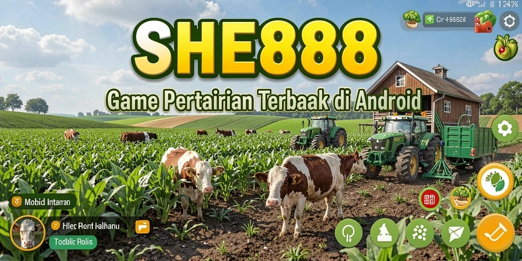 Screenshot gameplay SHE888 menampilkan aktivitas bertani yang seru.