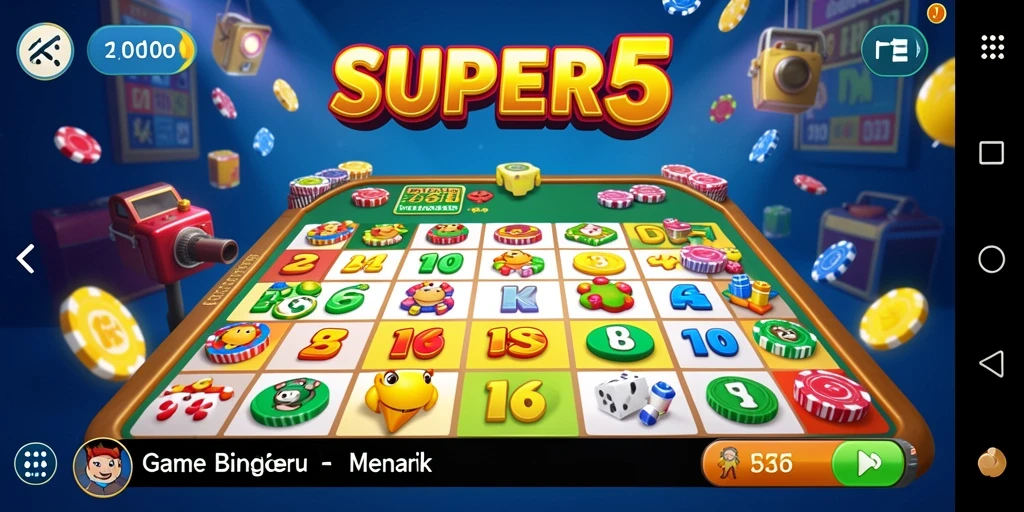 Tampilan gameplay menarik dari game Bingo SUPER5.