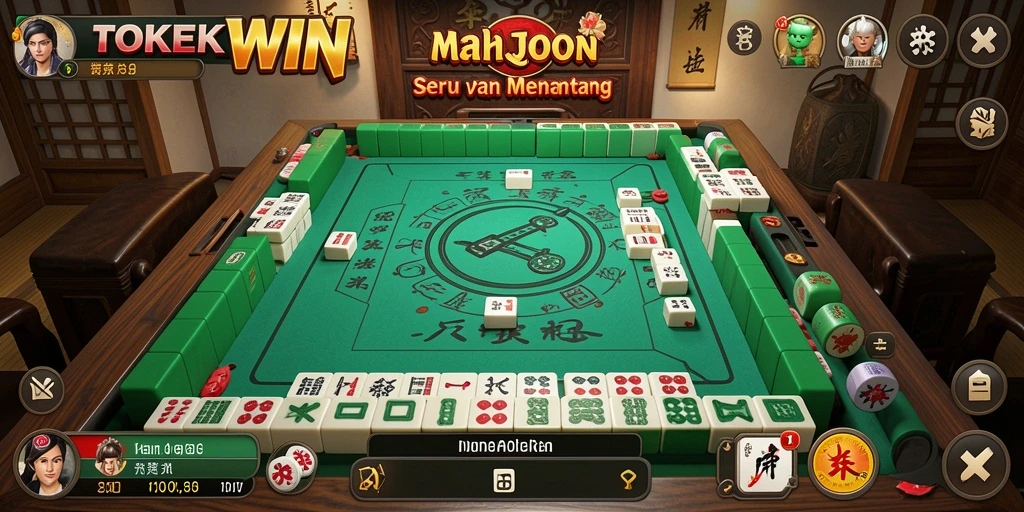 Tampilan gameplay <strong>TOKEKWIN</strong> yang menarik dengan ubin Mahjong berwarna-warni.