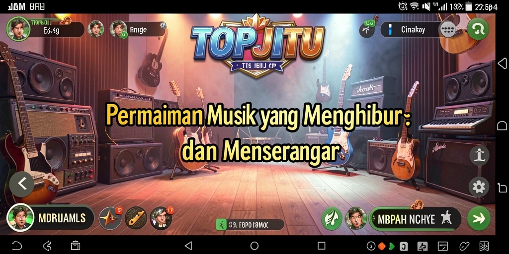Tampilan gameplay seru dengan fitur musik interaktif.