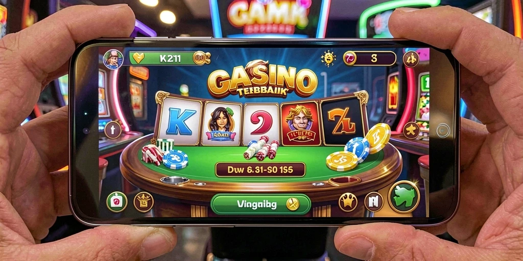 Gameplay V21 yang menegangkan dengan grafis kasino yang memikat.