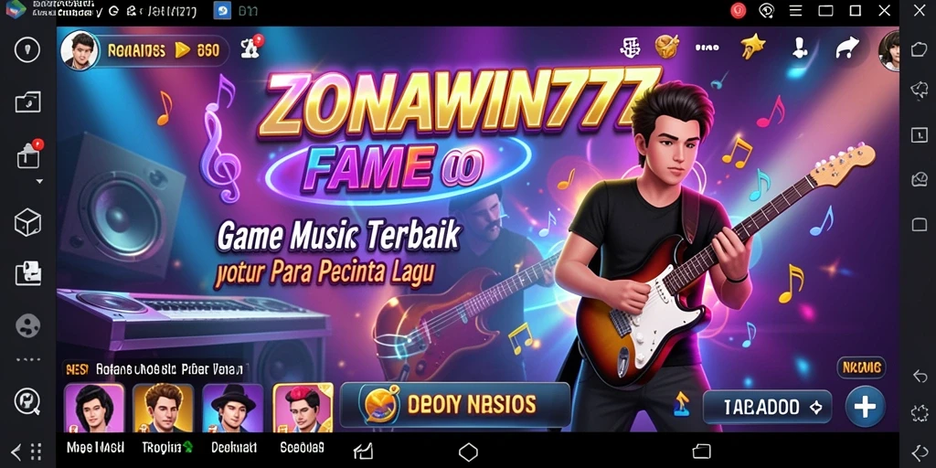 Tampilan gameplay ZONAWIN777 yang menarik dengan berbagai lagu.